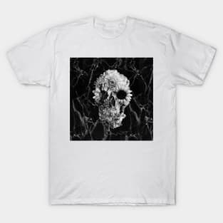 Floral Skull Marble T-Shirt